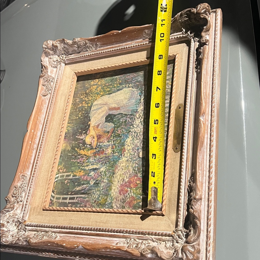 Beautiful Vintage Framed Garden Painting - Picture 5 of 6